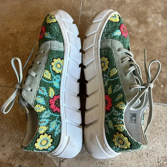 Free People Floral Beaded Platform Sneakers - Picture 4 of 12